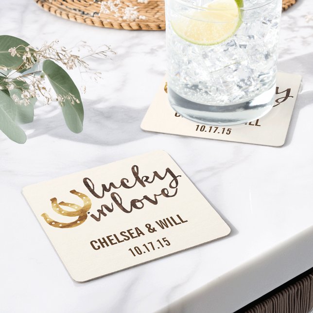 Glück in der Liebe Hufeisen Hochzeiten Untersetzer (Von Creator hochgeladen)