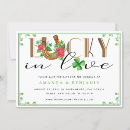 Glück in der Liebe Hufeisen und Kleeblatt Save The Date
