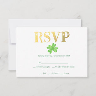 Glück in der Liebe   Irische Hochzeitsantwort RSVP Karte