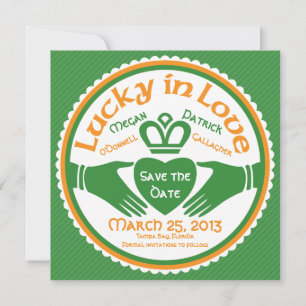 Glück in der Liebe Irish Claddagh Wedding Save the Date