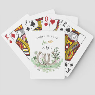 Glück in der Liebe Kleeblatt Hufeisen Hochzeit Spielkarten