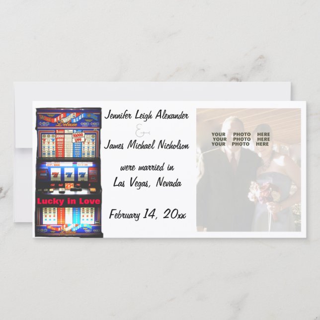 Glück in der Liebe Las Vegas Hochzeitsankündigung Ankündigung (Vorderseite)