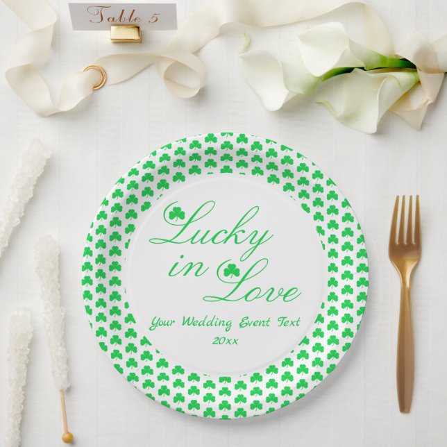 Glück in der Liebe Pappteller (Hochzeit)