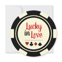 Glück in der Liebe Poker Chip Schwarz Offweiße Hoc