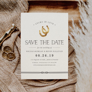 Glück in der Liebe   Rustikale Hufeisen Hochzeit Save The Date