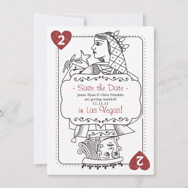 Glück in der Liebe Save the Date - 2 von Herzen (Vorderseite)