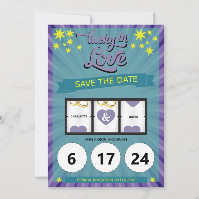 Glück in der Liebe Save the Date Hochzeitsankündig (Vorderseite)