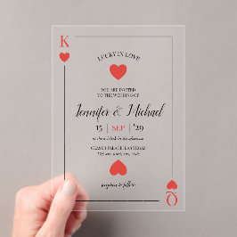 Glück in der Liebe Spielkarte Las Vegas Hochzeit Acryleinladungen