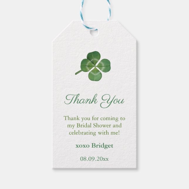 Glück in der Liebe St Patricks Brautparty Gefallen Geschenkanhänger (Vorderseite)