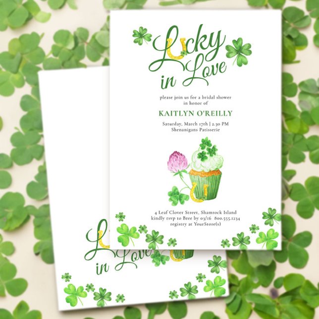 Glück in der Liebe St Patricks Bridal Dusche Einla Einladung (Lucky in Love St Patricks Bridal Shower Invitation by Darling & May)