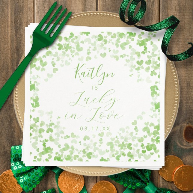Glück in der Liebe St. Patrick's Day Brautparty Serviette (Von Creator hochgeladen)