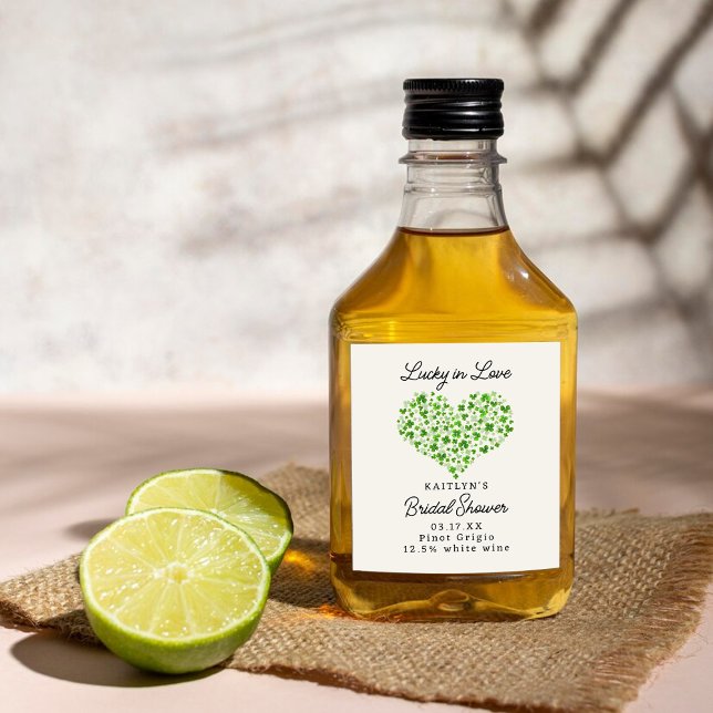 Glück in der Liebe St. Patrick's Day Brautparty Weinetikett (Von Creator hochgeladen)