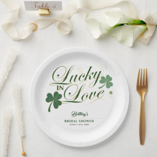 Glück in der Liebe St. Patrick's Moderne Hochzeits Pappteller