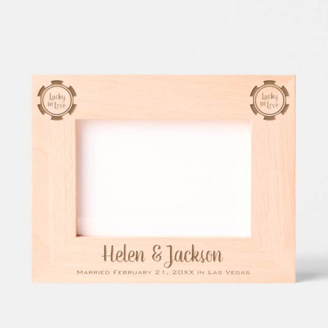 Glück in der Liebe Verheiratet in Las Vegas Hochze Geätzte Rahmen (Vorderseite)