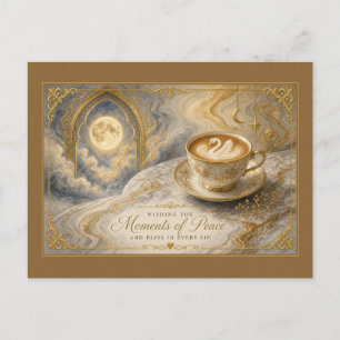 Glück in jedem Schluck Mondschein-Schwanen-Latte Postkarte