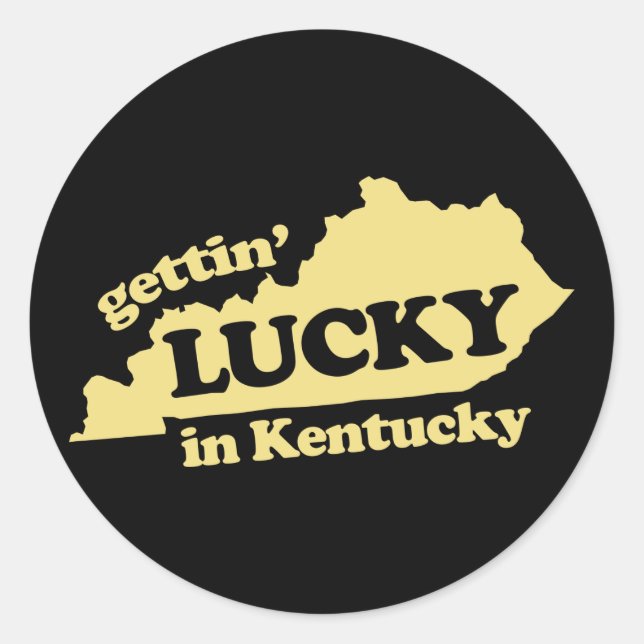 Glück in Kentucky Runder Aufkleber (Vorderseite)