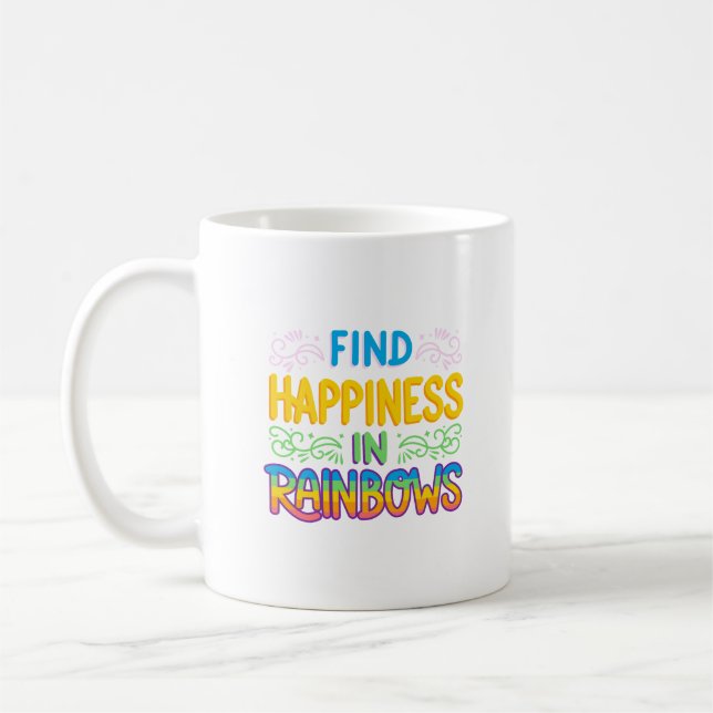 Glück in Regenbogen finden Kaffeetasse (Links)