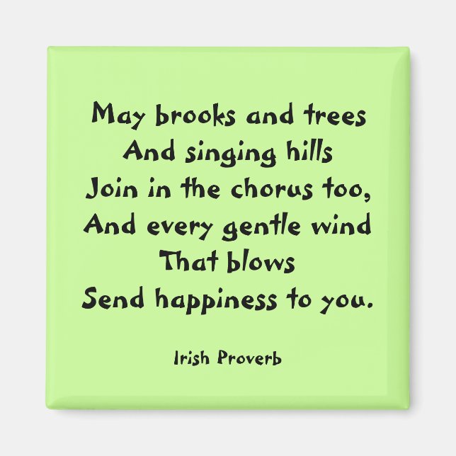 Glück Irish Proverb Magnet (Vorne)