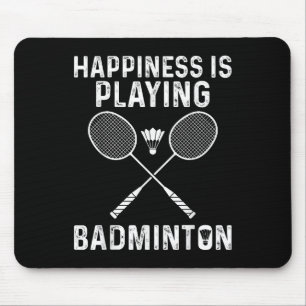 Glück ist Badminton spielen lustiger Sportler Mousepad