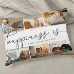 Glück ist | Daddy 6 Foto Collage Accent Pillow Dekokissen<br><div class="desc">Foto Collage mit 6 Ihrer Lieblings-Fotos und Ihrem personalisierten Text. "Glück ist" wird in niedlicher, eleganter dunkelgrauer Kalligraphie handgeschrieben und die Vorlage ist für Sie Set, um das Zitat zu beenden. Die Sample-Formulierung liest glücklich ist, Sie als unseren Papa, die Sie anpassen können, um Anzug. Ihre Bilder werden als 4x...</div>
