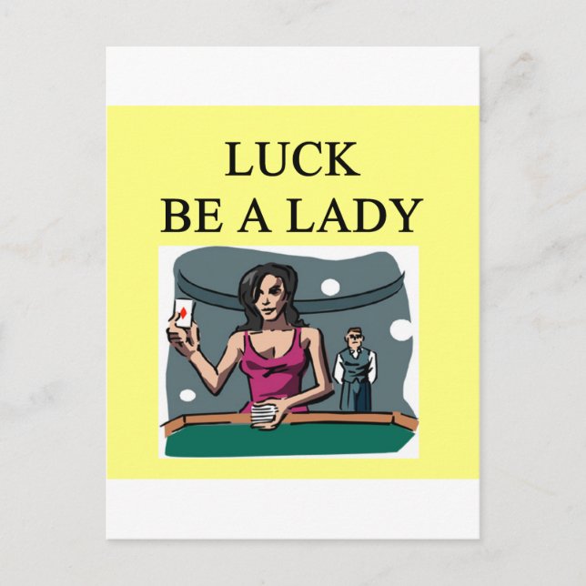 Glück ist Dame Gambler Design Postkarte (Vorderseite)