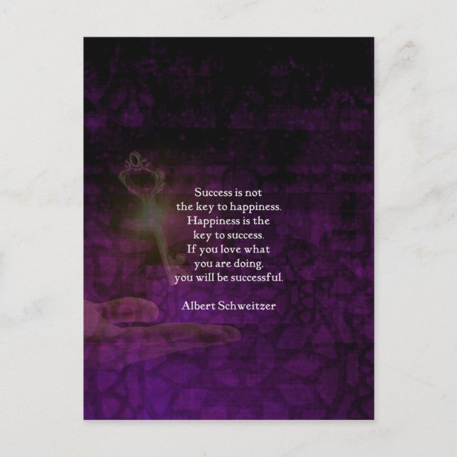 Glück ist der Schlüssel zum Erfolg Postkarte (Vorderseite)