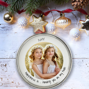 Glück ist, dich als mein Niedliches Foto der Zwill Ornament Aus Metall
