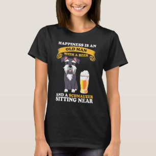 Glück Ist Ein Alter Mann Mit Einem Bier Und Einem T-Shirt
