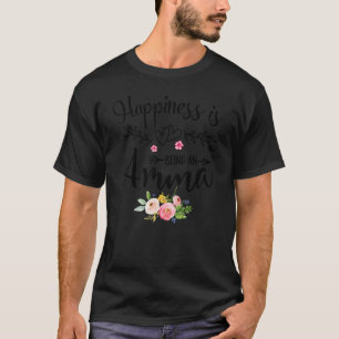 Glück ist ein Amma Frauen Blumendekor Gran T-Shirt