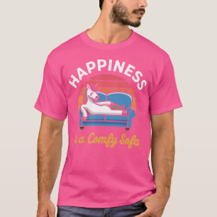 Glück ist ein bequemes Sofa Funny Relaxing Unicorn T-Shirt