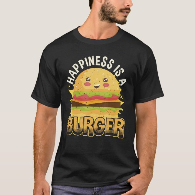 Glück ist ein Burger Hamburger & Cheeseburger Cos T-Shirt (Vorderseite)