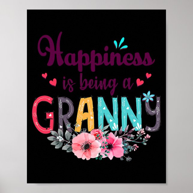 Glück ist ein Granny Ever Women Floral Poster (Vorne)