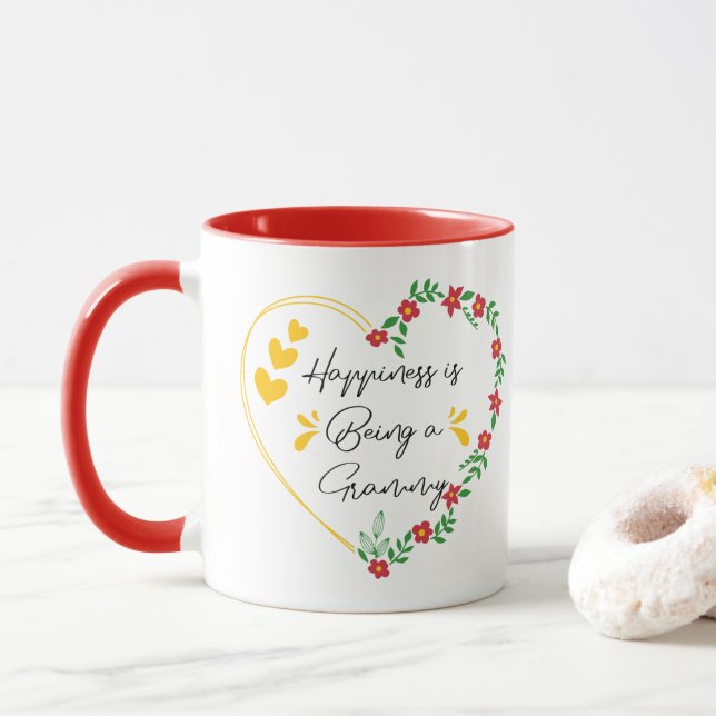 Glück ist ein graues Muttertagssonnel Tasse (Mit Donut)
