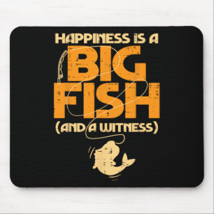 Glück ist ein großer Zeuge Fisch Funny Fishing Men Mousepad