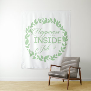 Glück ist ein grüner Kranz im Inneren eines Arbeit Wandteppich