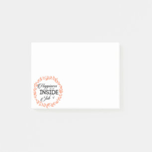 Glück ist ein innerer Arbeitskampf Post-it Klebezettel