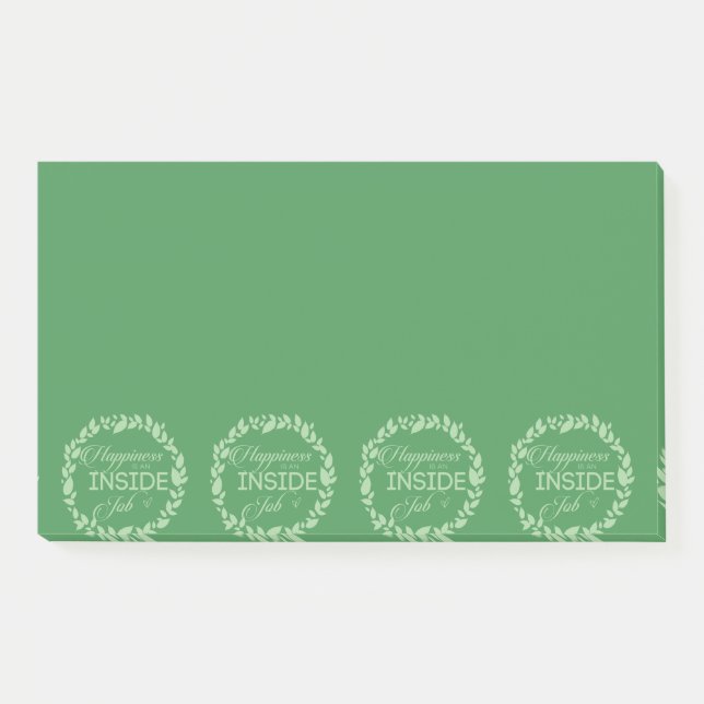Glück ist ein innerer grüner Kranz nach dem Ende Post-it Klebezettel (Vorderseite)