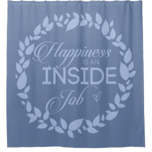 Glück ist ein Inside Job Blue Wreath Dusche Curt Duschvorhang
