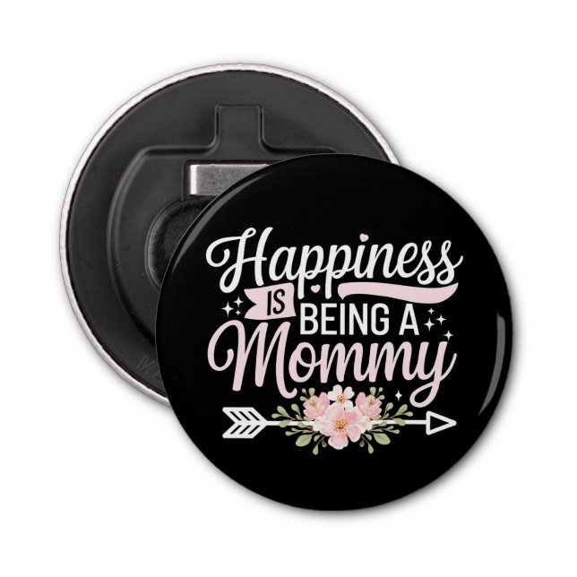 Glück ist ein Muttertag der Mama-Blumenmutter Flaschenöffner (Vorderseite)