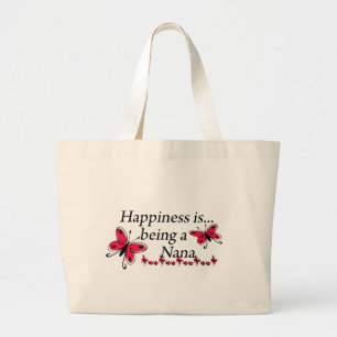 Glück ist ein Nana-SCHMETTERLING Jumbo Stoffbeutel