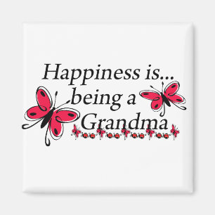 Glück ist ein Oma BUTTERFLY Magnet