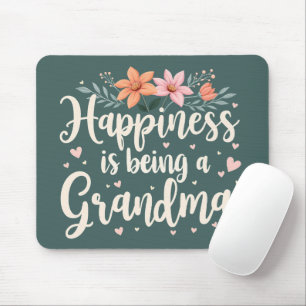 Glück ist ein Oma-Floral-Kern Mousepad