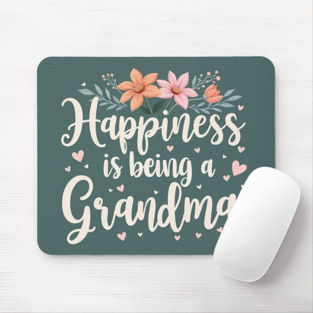 Glück ist ein Oma-Floral-Kern Mousepad (Mit Mouse)
