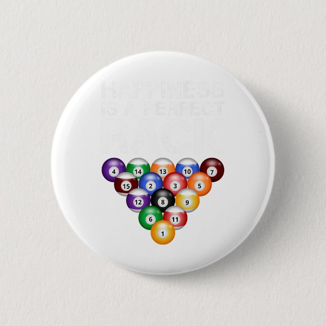 Glück ist ein perfekter Rack perfekt Rack Billard Button (Vorderseite)