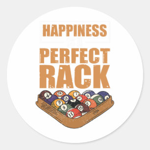 Glück ist ein perfektes Rack Billard Spiel Lover B Runder Aufkleber