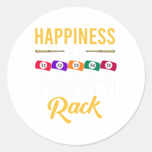 Glück ist ein perfektes Rack Billard Spiel Lover B Runder Aufkleber