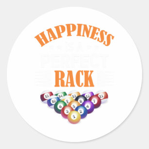 Glück ist ein perfektes Rack Billard Spiel Lover B Runder Aufkleber