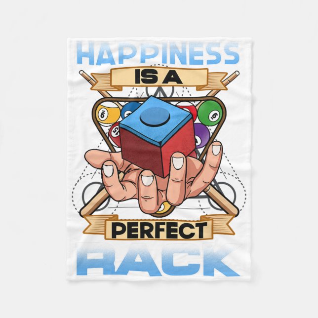 Glück ist ein perfektes Rack I Pool Billard Playe Fleecedecke (Vorderseite)