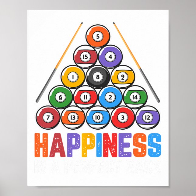 Glück ist ein perfektes Rack - Snooker Pool Player Poster (Vorne)
