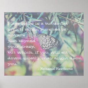 Glück ist ein Schmetterling - Inspirierend Zitat Poster